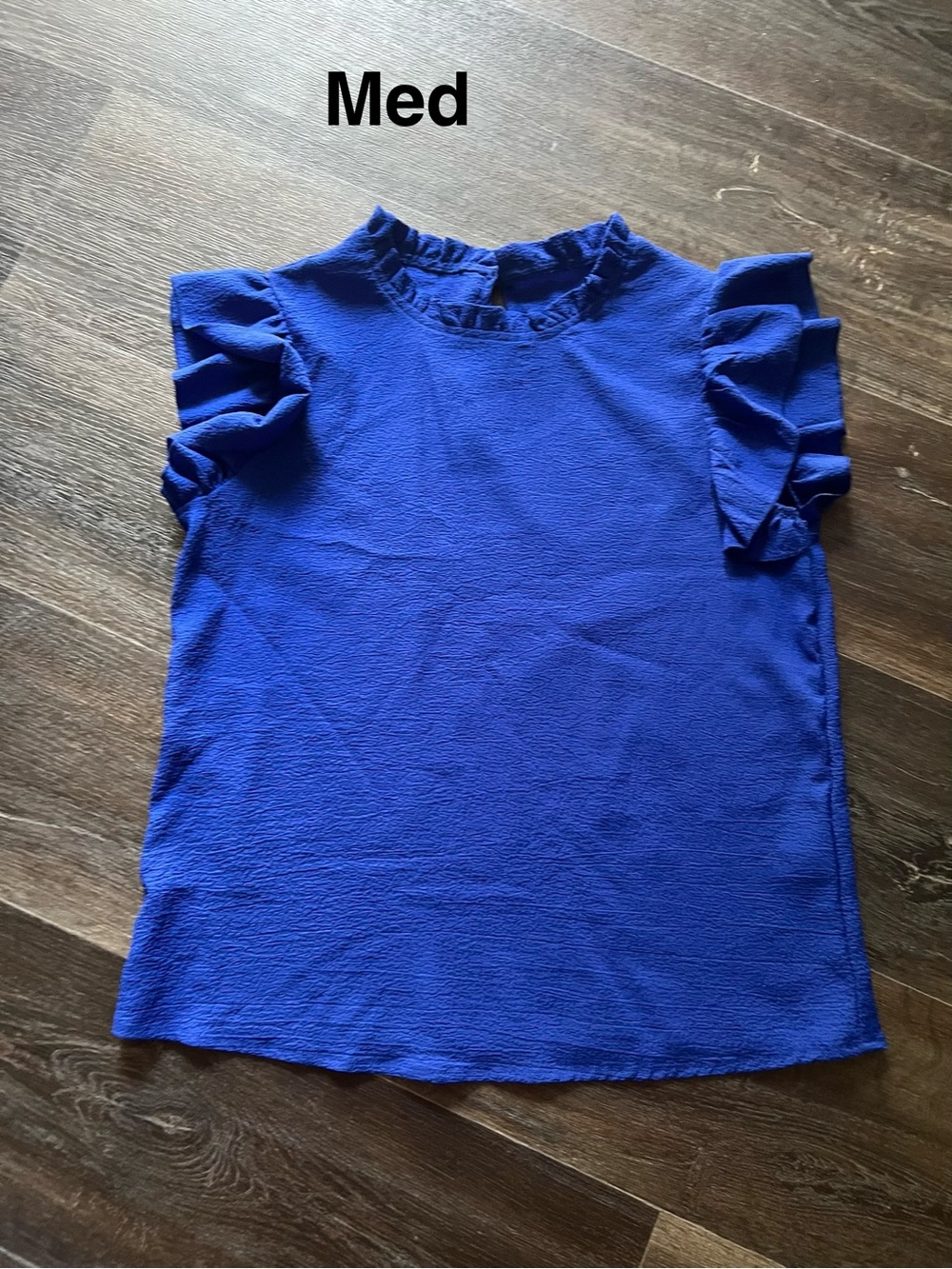 SHEIN Royal Blue Ruffle Sleeve Blouse
